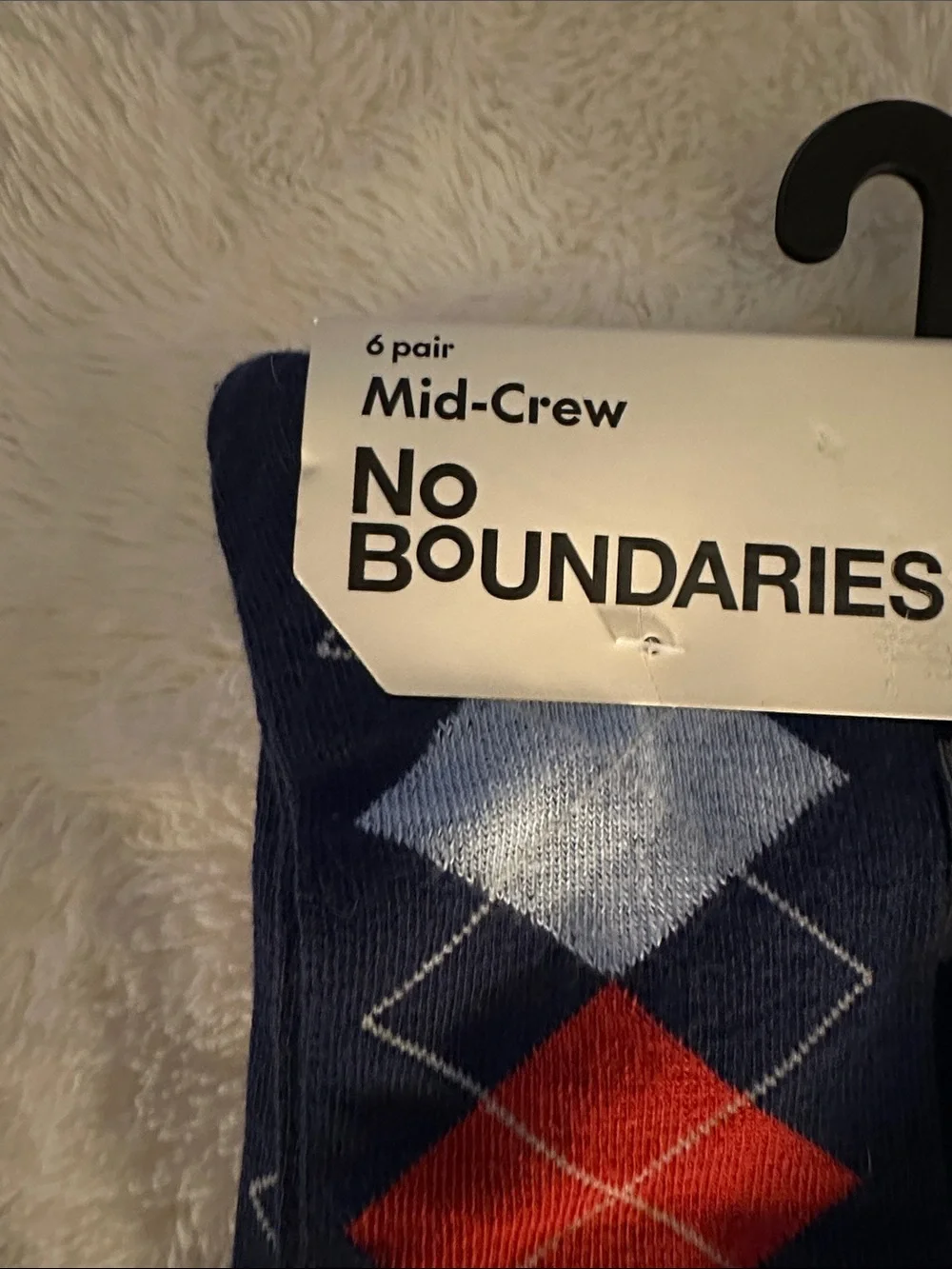 No Boundaries Women Navy, Gray & Red Mid-Crew Socks - 6 Pair